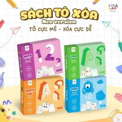 Bộ sách học chữ, số có thể vẽ và xóa được tặng kèm viết và bảng lau. Nhiều chủ đề cho bé lựa chọn