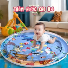 ( TẶNG KÈM ĐỒ BƠM) Đồ chơi thảm nước, nệm nước phao bơi hình cá, động vật biển cho bé không sợ ướt