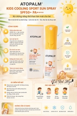 Xịt Chống Nắng Cho Bé ATOPALM Cooling Sport Sun Spray SPF50+ PA++++ 100ml