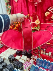 Túi Cốp Đựng Mỹ Phẩm Estee Lauder Gift Limited Chấm Bi Đỏ (30x25x8)