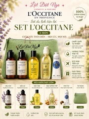 Set L'Occitane 6 Món: Gội + Xả + Tắm 75ml + Body Oil 40ml + Kem Tay 20% 30ml + Túi