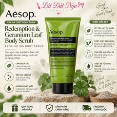 Tẩy Da Chết Aesop Body Scrub Redemption & Geranium Leaf 180ml