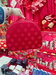 Túi Cốp Đựng Mỹ Phẩm Estee Lauder Gift Limited Chấm Bi Đỏ (30x25x8)