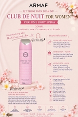 Xịt Thơm Toàn Thân Hương Nước Hoa Nữ Armaf Club De Nuit Woman 200ml