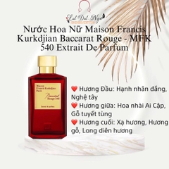 Nước Hoa Nữ Maison Francis Kurkdjian Baccarat Rouge - MFK 540 Extrait De Parfum