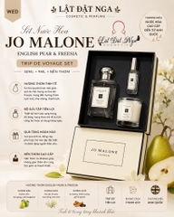 Sét Nước Hoa Jo Malone English Pear & Freesia Trip de Voyage: 50ml + 9ml + Nến