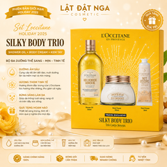 Sét Loccitane Holiday 2025 Silky Body Trio: Shower Oil + Body Cream + Kem tay