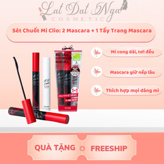 Sét Chuốt Mi Clio: 2 Mascara + 1 Tẩy Trang Mascara