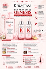 Sét KERASTASE GENESIS : Dầu Gội 500ml + Genesis Serum 90ml x 2 chai