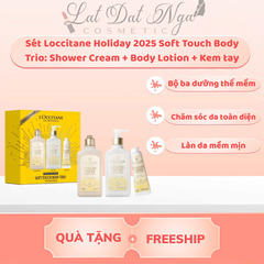 Sét Loccitane Holiday 2025 Soft Touch Body Trio: Shower Cream + Body Lotion + Kem tay