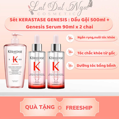 Sét KERASTASE GENESIS : Dầu Gội 500ml + Genesis Serum 90ml x 2 chai