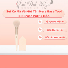 Set Cọ Má Và Mút Tán Hera Base Tool Kit Brush Puff 2 Món