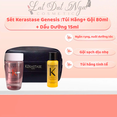 Sét Kerastase Genesis :Túi Hãng+ Gội 80ml + Dầu Dưỡng 15ml