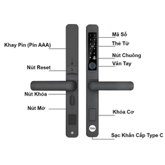KHÓA VÂN TAY CỬA NHÔM YALE YDMA 100NP