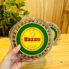 Hạt điều rang muối còn vỏ lụa hộp tròn 500g - Bazan