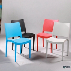 Ghế cafe nhựa đúc nguyên khối xếp chồng - TV307