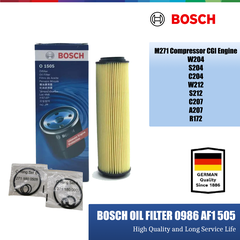 Lọc Dầu Nhớt BOSCH O1505 Cho Mercedes C180, C200, E200 (W204, W211)