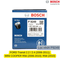 Lọc Dầu  Nhớt BOSCH P9249 cho Ford Transit (08-22)