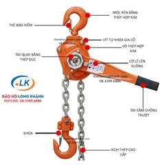 Pa lăng xích lắc tay 3 tấn 1.5m