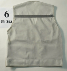 Áo gile bảo hộ phản quang màu ghi sữa