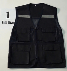 Áo gile bảo hộ phản quang màu tím than