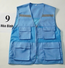 Áo gile bảo hộ phản quang màu xanh hòa bình