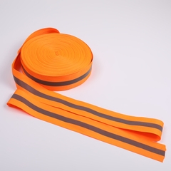 Dây vải phản quang cam sọc ghi bản 5cm