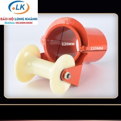 Con lăn kéo cáp miệng ống bánh nhựa