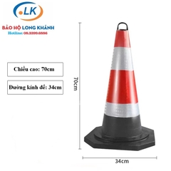 Cọc tiêu cao su chiều cao 70cm