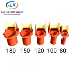 Con lăn kéo cáp miệng ống bánh nhựa