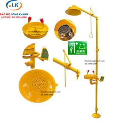 Bồn rửa mắt và tắm khẩn cấp sơn tĩnh điện màu vàng