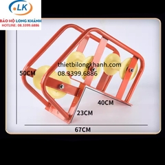 Con lắn kéo cáp góc vuông 3 bánh nhựa