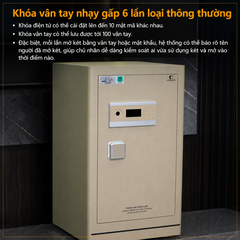 Két sắt Xiaomi CRMCR 80LE Thép đặc nguyên khối - Khóa vân tay điện tử định danh người dùng cảnh trộm báo điện thoại