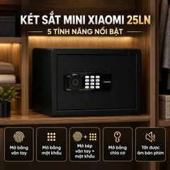 Két Sắt Mini CRMCR 25LN – Cao 25cm rộng 35cm sâu 31cm nặng 8.5kg khóa vân tay điện tử