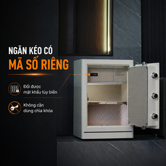Két sắt Xiaomi CRMCR 60LE Thép đặc nguyên khối - Khóa vân tay điện tử định danh người dùng cảnh trộm báo điện thoại