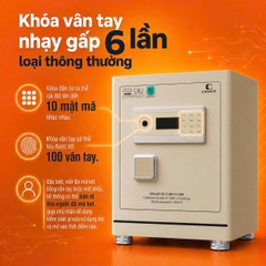 Két Sắt Thông Minh Xiaomi CRMCR 50LE – Vân Tay Điện Tử Định Danh Người Mở, Thép Q345 Đúc Đặc 6 Mặt, Bảo Hành 6 Năm