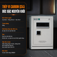 Két sắt Xiaomi CRMCR 60LE Thép đặc nguyên khối - Khóa vân tay điện tử định danh người dùng cảnh trộm báo điện thoại