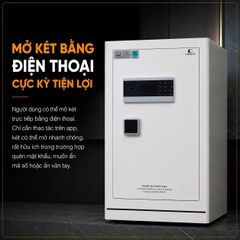Két sắt Xiaomi CRMCR 80LE Thép đặc nguyên khối - Khóa vân tay điện tử định danh người dùng cảnh trộm báo điện thoại