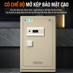 Két sắt Xiaomi CRMCR 80LE Thép đặc nguyên khối - Khóa vân tay điện tử định danh người dùng cảnh trộm báo điện thoại