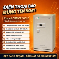 Két Sắt Xiaomi CRMCR 100LE Khóa Vân Tay Điện Tử Định Danh Người Mở, Thép Q345 Đúc Đặc 6 Mặt, 8 Chế Độ Cảnh Báo Điện Thoại
