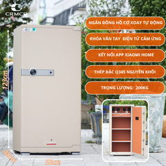 Két Sắt Xiaomi CRMCR 120JBW Xoay Đồng Hồ Cơ, Chống Cháy, Kết Nối APP ĐT