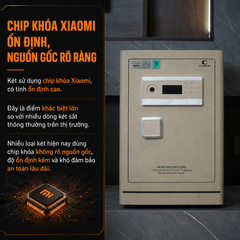 Két sắt Xiaomi CRMCR 60LE Thép đặc nguyên khối - Khóa vân tay điện tử định danh người dùng cảnh trộm báo điện thoại