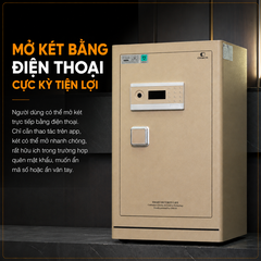 Két sắt Xiaomi CRMCR 80LE Thép đặc nguyên khối - Khóa vân tay điện tử định danh người dùng cảnh trộm báo điện thoại