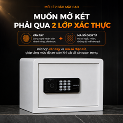 Két Sắt Mini CRMCR 25LN – Cao 25cm rộng 35cm sâu 31cm nặng 8.5kg khóa vân tay điện tử