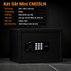 Két Sắt Mini CRMCR 25LN – Cao 25cm rộng 35cm sâu 31cm nặng 8.5kg khóa vân tay điện tử