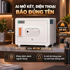 Két sắt mini Xiaomi CRMCR 30MS - Thương hiệu quốc tế, Khóa vân tay điện tử đạnh danh, 8 chế độ cảnh báo thông minh qua điện thoại