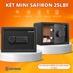 Két Sắt Mini Thông Minh Safiron 25LBF Vân Tay Điện Tử Kết Nối Điện Thoại