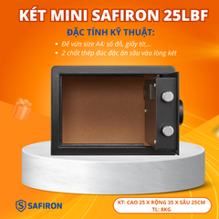 Két Sắt Mini Thông Minh Safiron 25LBF Vân Tay Điện Tử Kết Nối Điện Thoại