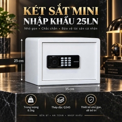 Két Sắt Mini CRMCR 25LN – Cao 25cm rộng 35cm sâu 31cm nặng 8.5kg khóa vân tay điện tử