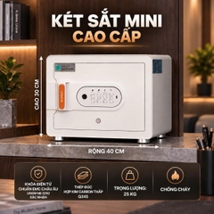 Két sắt mini Xiaomi CRMCR 30MS - Thương hiệu quốc tế, Khóa vân tay điện tử đạnh danh, 8 chế độ cảnh báo thông minh qua điện thoại